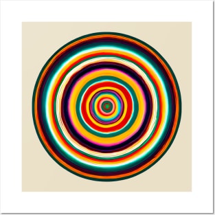 Mexican serape stripes circle design Posters and Art